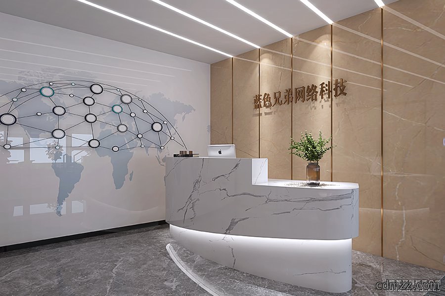 网络科技公司形象墙设计效果图