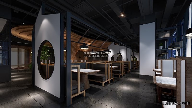 中式火锅店创意装修效果图