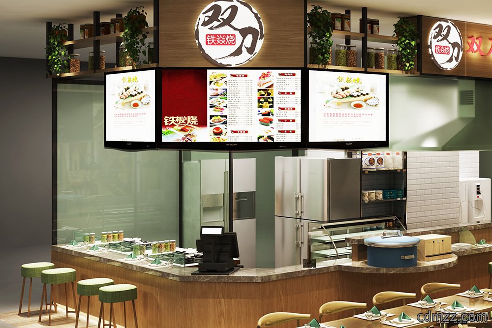 铁焱烧日式料理店设计效果图