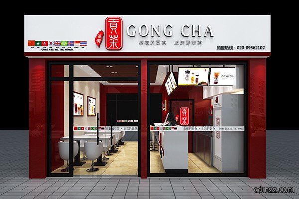 漂亮的饮品店门头装修效果