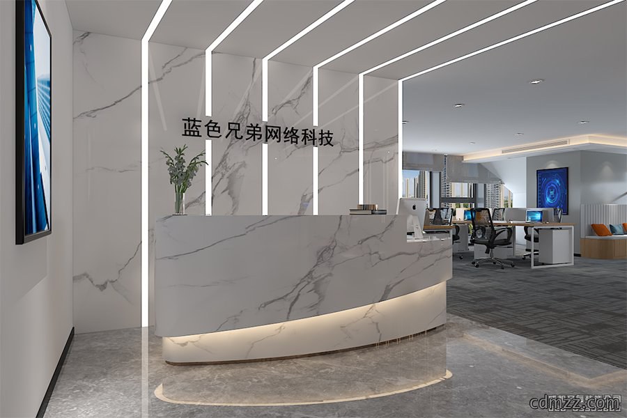 成都蓝色兄弟网络科技办公室装修效果图